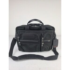 Tumi‎ Alpha Organizer Laptop Briefcase Ballistic Nylon Bag 26141D4 Black *READ*